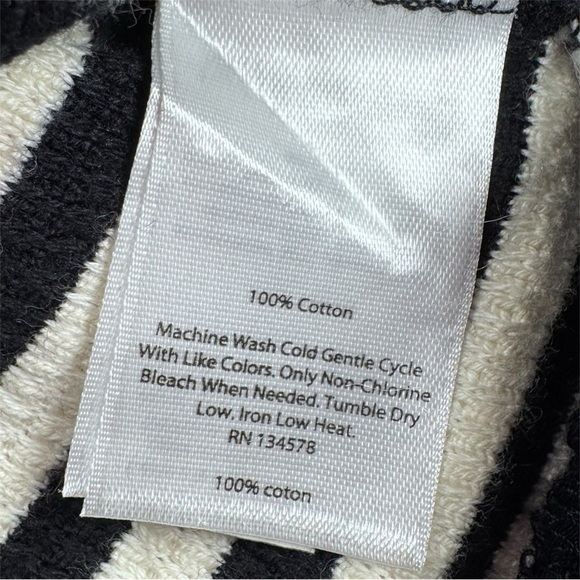 Vineyard Vines Women’s Black and White Striped Peplum Top Size Large - Picture 9 of 9